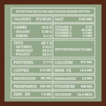 Valori nutrizionali burro di sesamo | Sesame butter nutrition facts