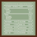 Valori nutrizionali proteine di mandorla | Almond protein powder nutritional values