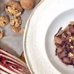 Penne integrali con burro crudo di noci e radicchio | Wholegrain penne with raw walnut butter and radicchio